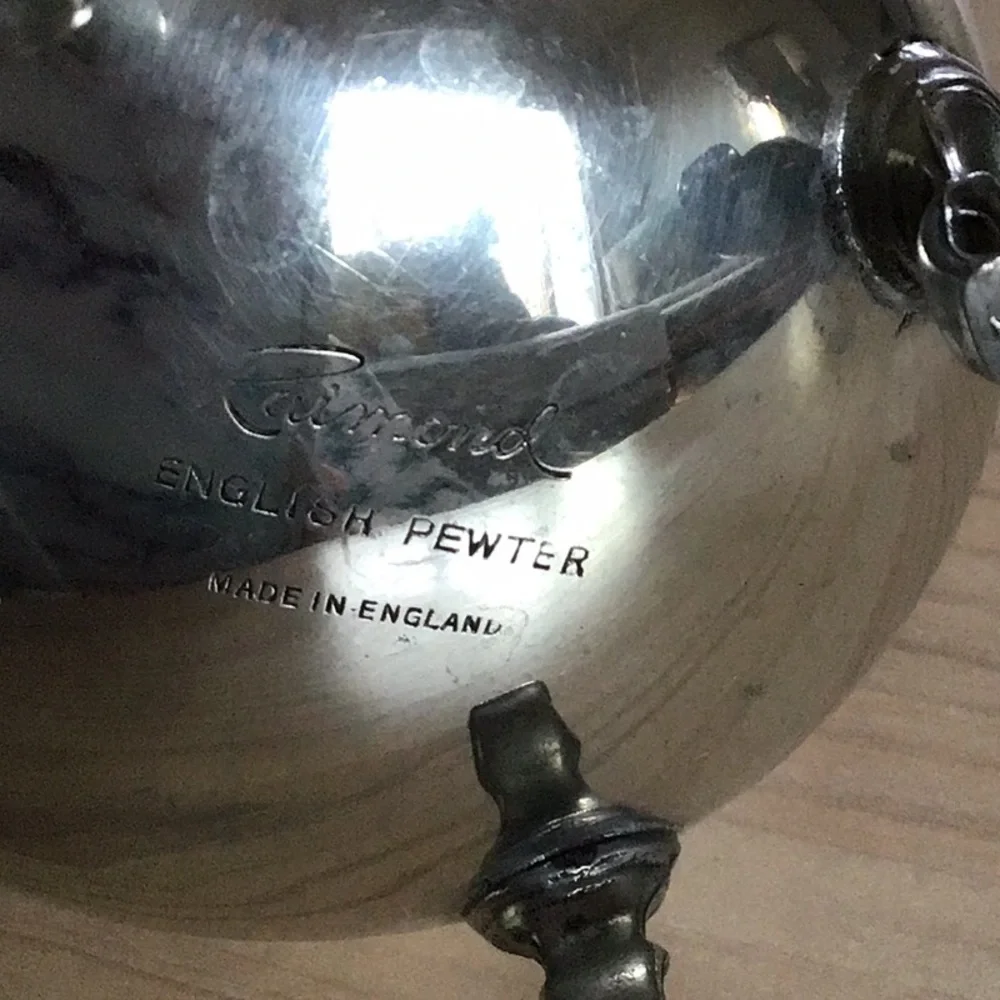 Vintage Raimond Footed Sugar and Creamer Set English Pewter Classic
